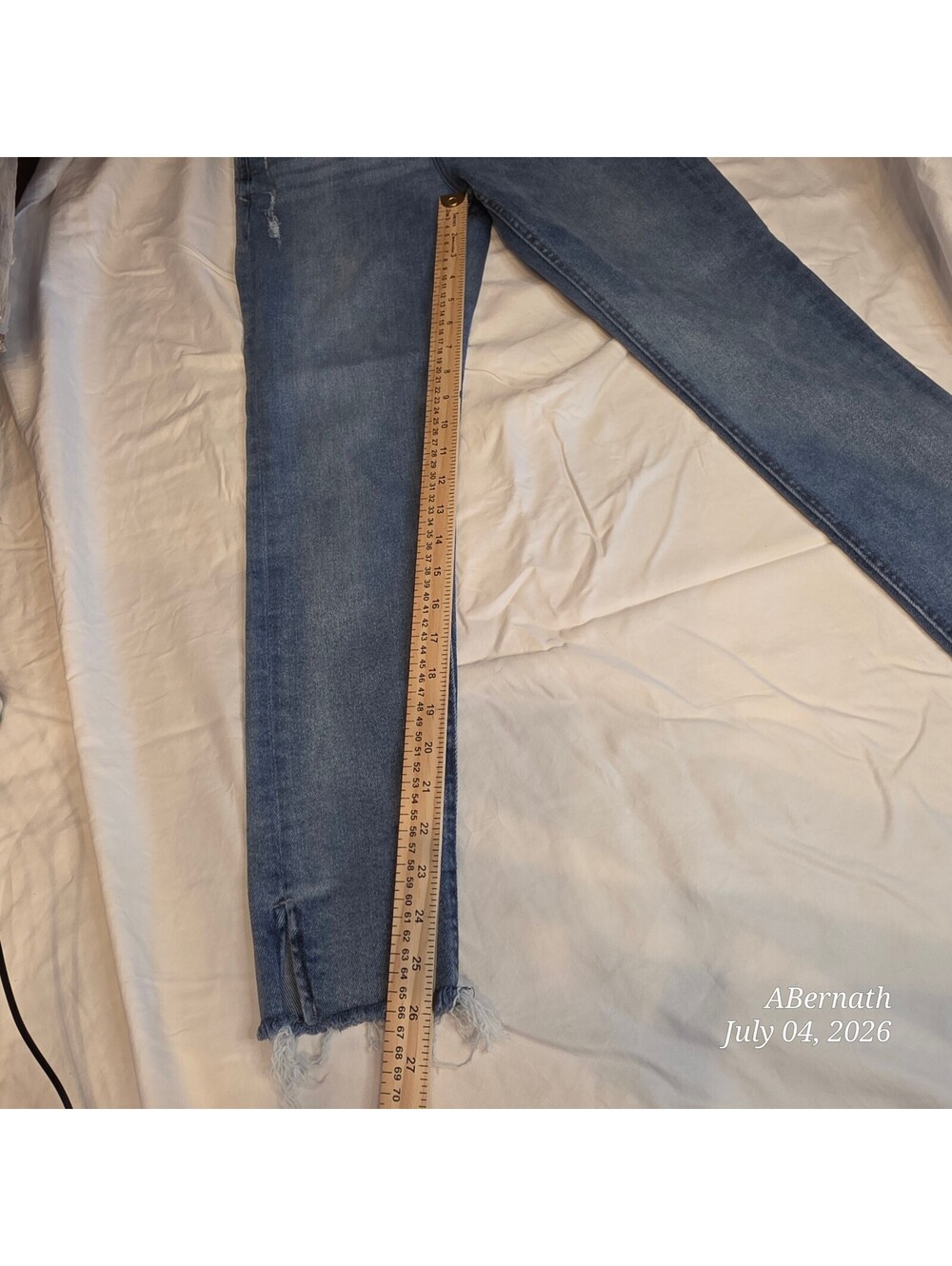 Kensie Vintage Luxe High Rise Skinny Raw Hem Ankle Denim size 26 - Picture 10 of 11